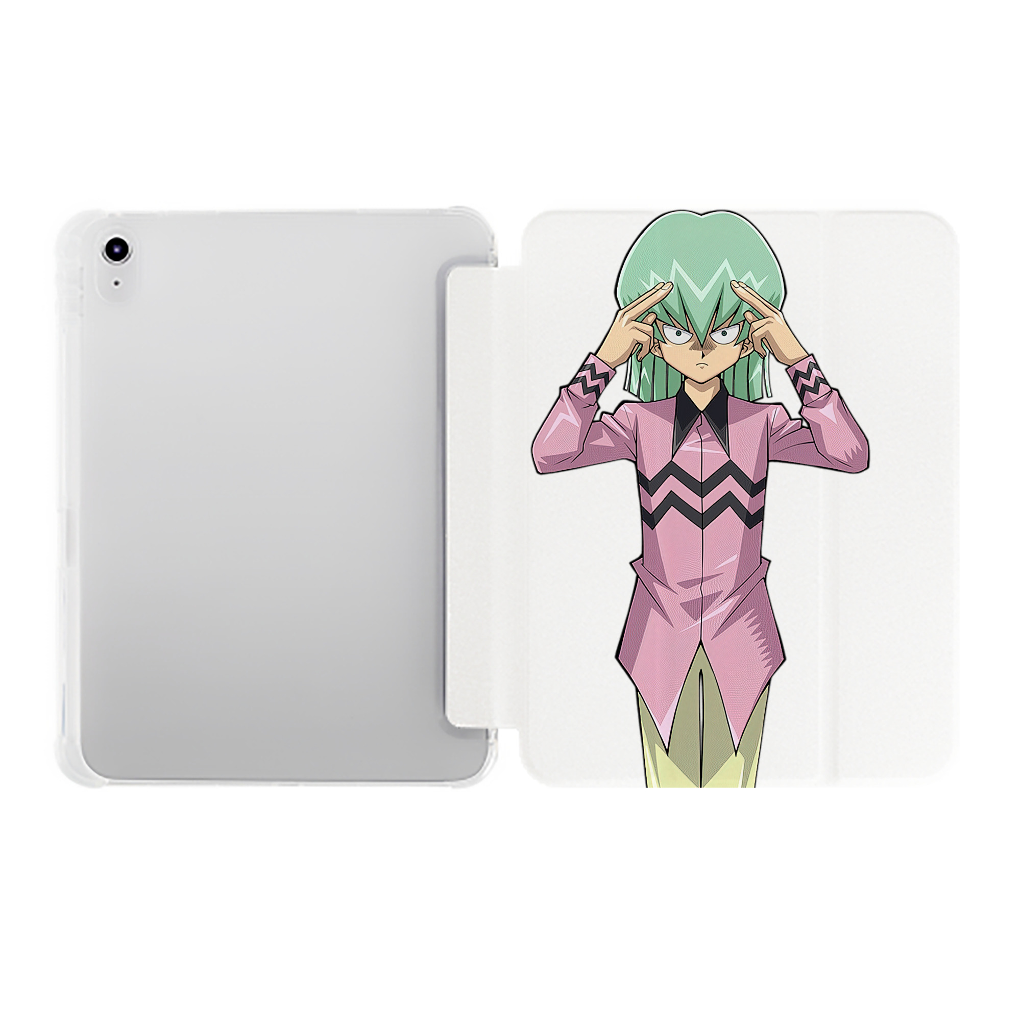 （画像用） 遊☆戯☆王 Yu-Gi-Oh! IPad ケース ペン収納付き 三つ折りスタンド PUレザー×シリコン 対応機種9.5/10.5/10.9インチ